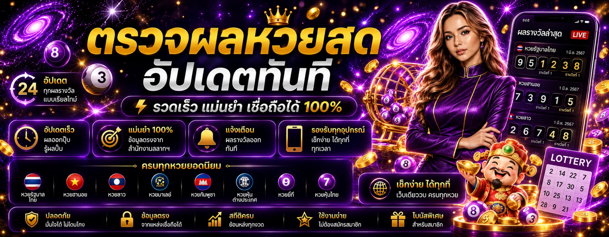หวย AUTO BG 168 ภาพประกอบโทนม่วงดำทอง